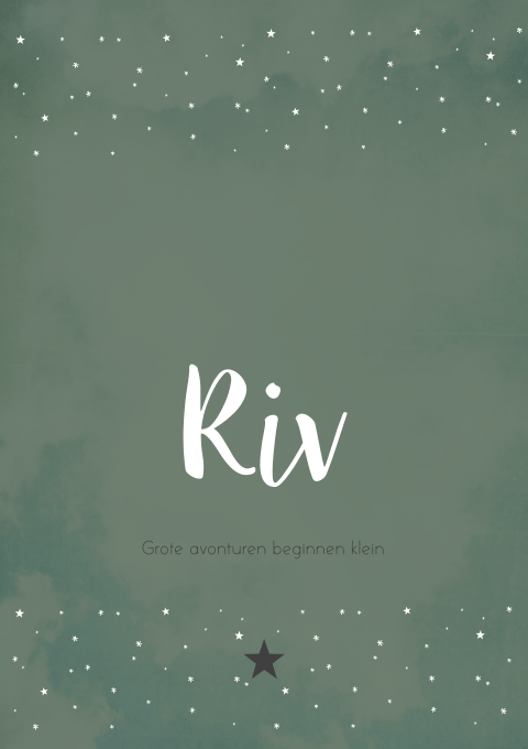 Geboortekaartje Jongen Groen Gewolkt Sterren