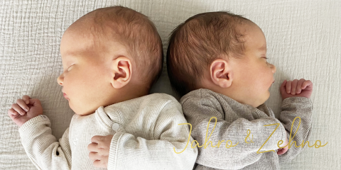 Geboortekaartje Tweeling Foto Babyfoto Neutraal