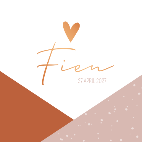 Geboortekaartje Meisje Geometrisch Roest Koper