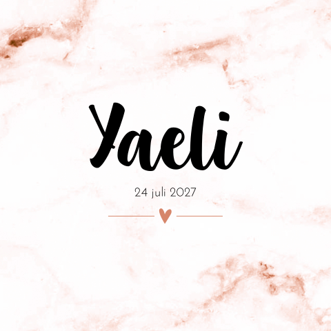 Geboortekaartje meisje marmer roze stoer