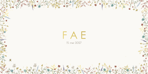 Geboortekaartje Bloemetjes Modern Romantisch Goudfolie