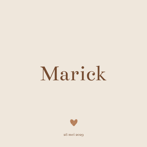 Geboortekaartje Eenvoudig Hartje Neutraal