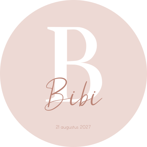 Geboortekaartje stans meisje roze initiaal