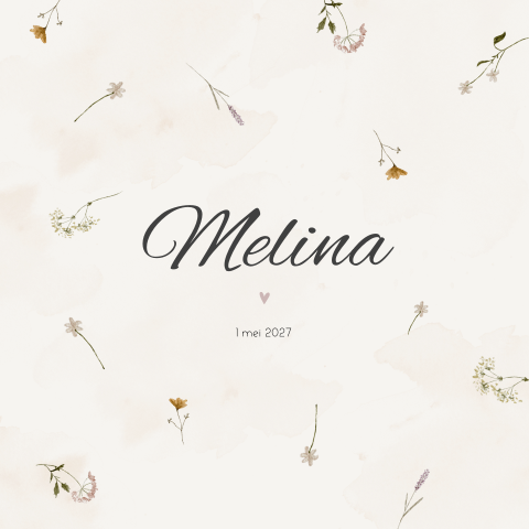 Geboortekaartje Meisje Bloemen