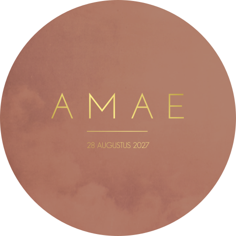 Geboortekaartje Meisje Rond Goudfolie Donkerroze