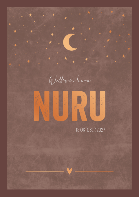 Geboortekaart Jongen Sterren Maantje Heelal