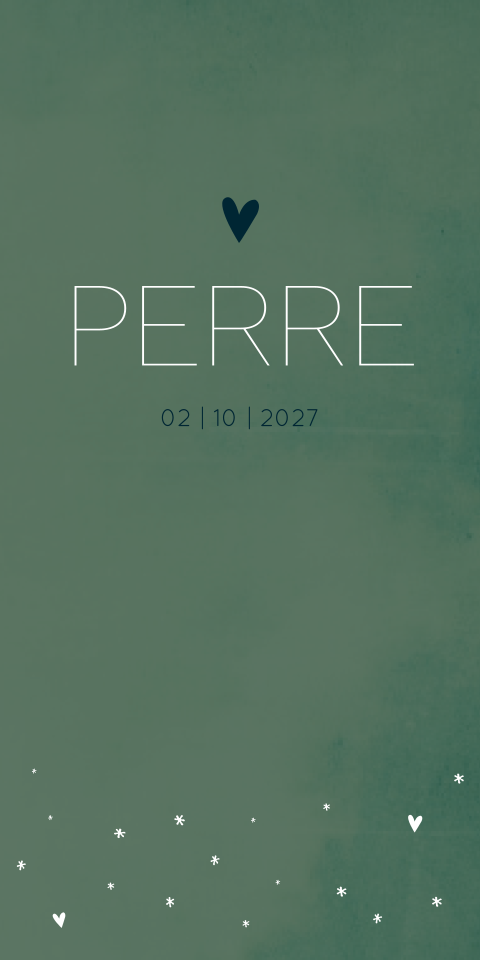 Geboortekaartje Groen Gewolkt Modern