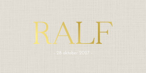 Geboortekaartje jongen beige linnen foliedruk