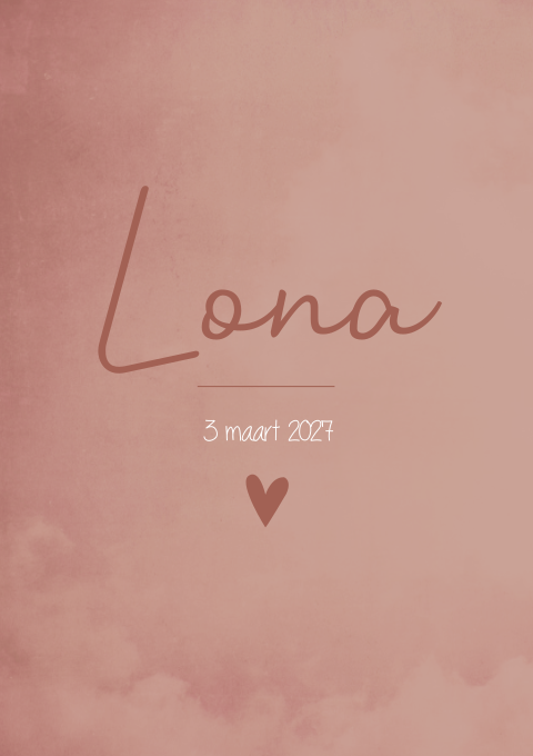 Geboortekaart Meisje Roze Hartje