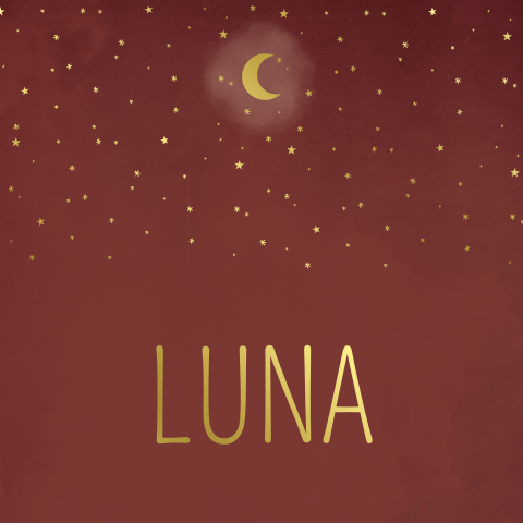 Geboortekaartje meisje maantje sterretjes