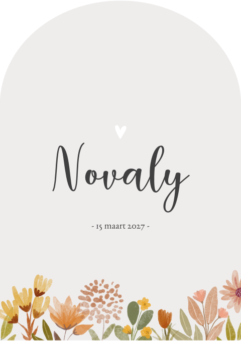 Geboortekaartje Meisje Waterverf Bloemen Stans