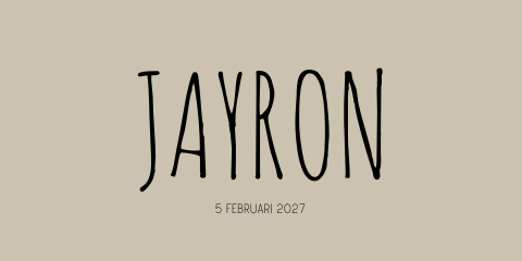 Geboortekaartje jongen beige zwart stoer