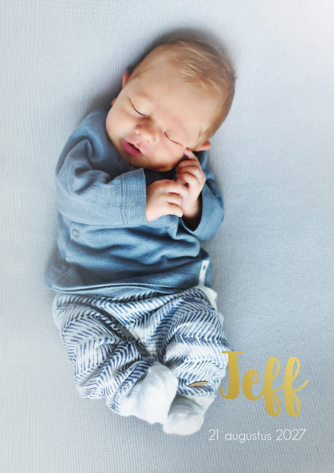 Geboortekaartje Jongen Foto Blauw Babyfoto