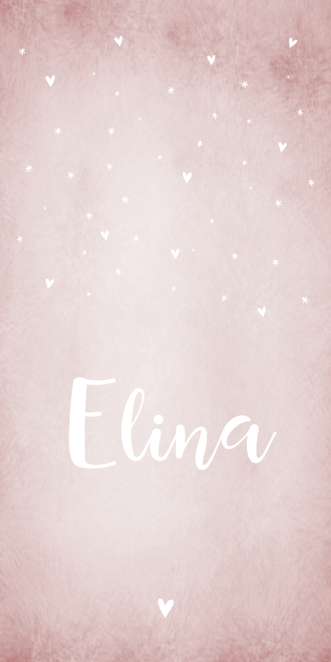 Geboortekaartje Meisje Oudroze Hartjes Sterretjes