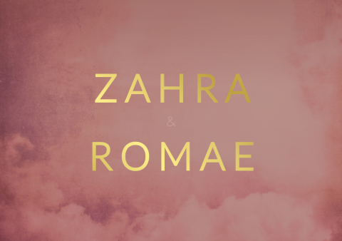 Geboortekaartje Tweeling Roze Modern Goudfolie