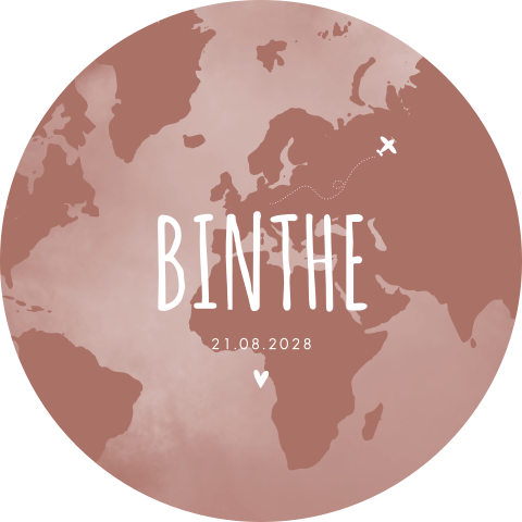 Raamsticker Rond Roze Wereldbol Reizen