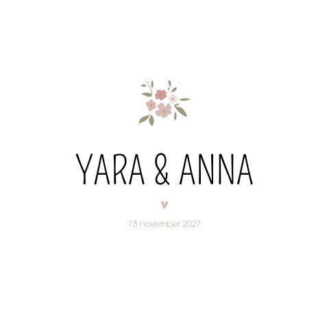 Geboortekaartje meisjes bloemetjes wit roze