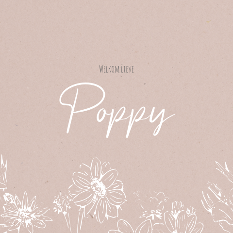 Geboortekaartje Meisje Bloemen Romantisch