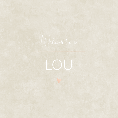 Geboortekaartje meisje beige velvet roséfolie