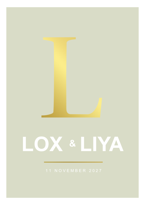 Geboortekaart Tweeling Zacht Groen Goudfolie