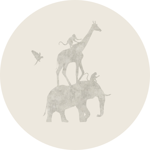 Sticker Sluitzegel Beige Dieren Safari