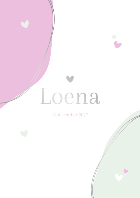 Geboortekaartje Meisje Zilverfolie Stoer Colorblock