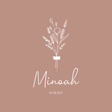 Geboortekaartje Meisje Oudroze Boeketje