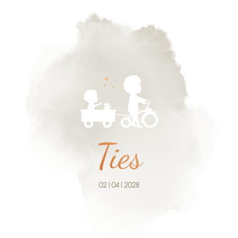 Geboortekaartje Jongen Silhouet Broertje Fiets