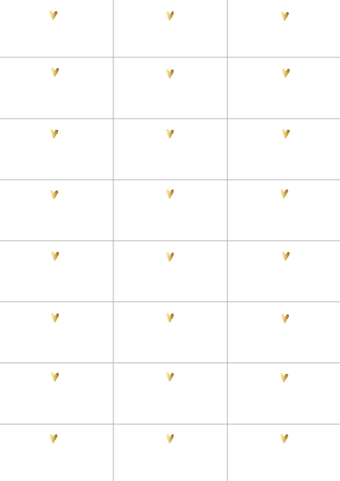 Adresstickers Wit Goudkleurig Hartje