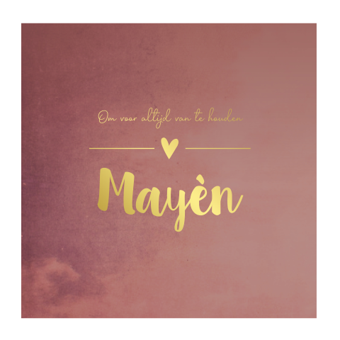 Geboortekaartje meisje Gewolkt roze goud