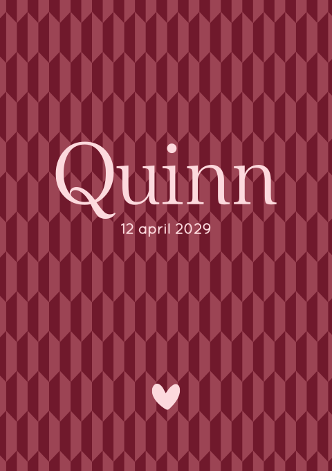 Geboortekaartje Meisje Chevron Patroon