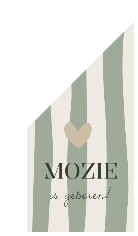 Geboortevlag Groen Strepen Hartje