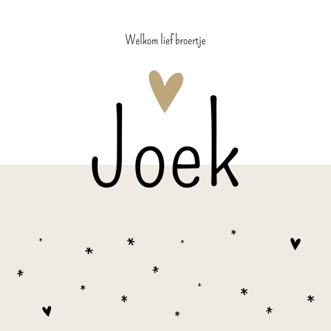 Geboortekaartje jongen Joek