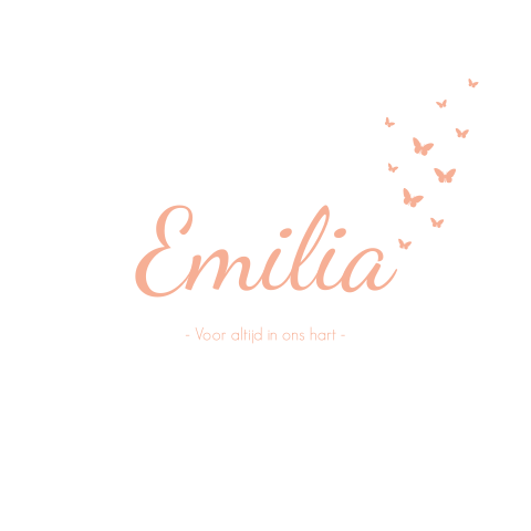 Rouwkaart Wit Roze Meisje Lief Vlinders