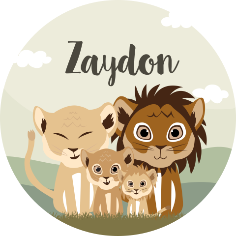 Raamsticker Rond Beige Leeuwen Dieren