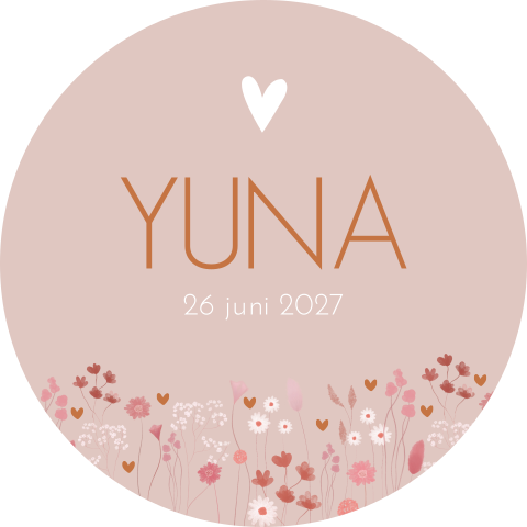 Raamsticker Rond bloemen Yuna