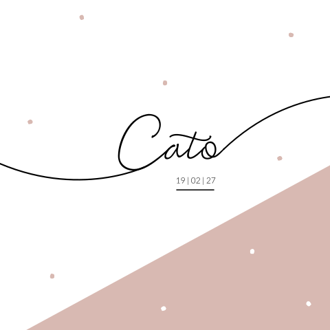 Geboortekaartje Meisje Roze Wit Stippen