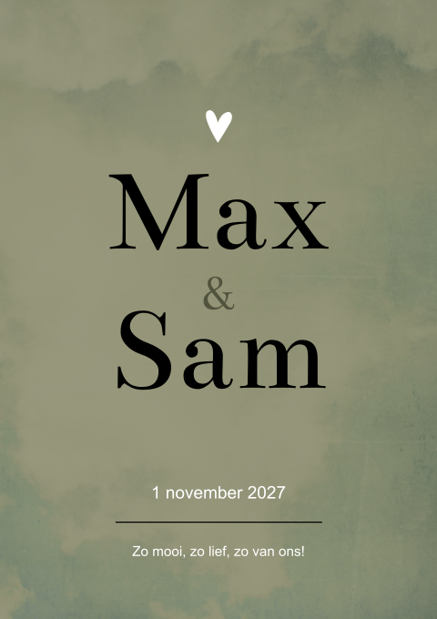 Geboortekaartje Tweeling Stoer Groen