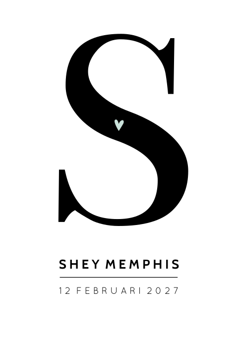 Geboortekaartje Jongen Initiaal Modern