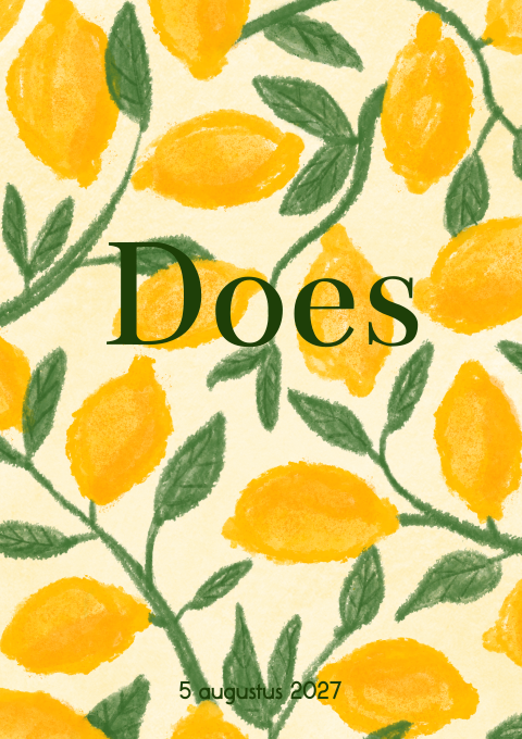 Geboortekaartje Jongen Citroenen Fruit