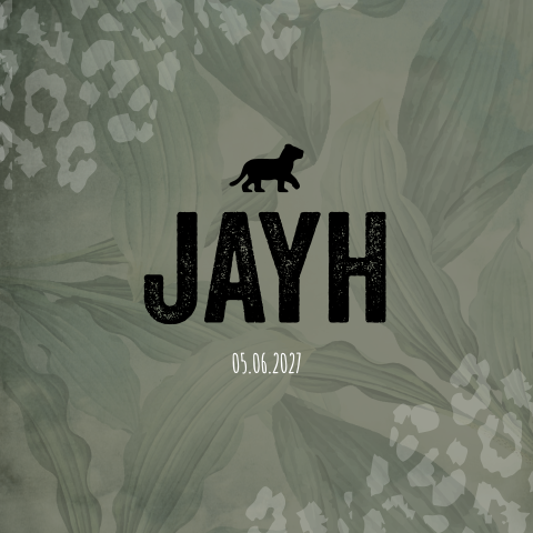 Geboortekaartje Jongen Leeuw Stoer Groen