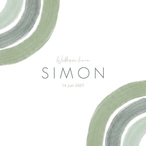 Geboortekaartje Jongen Regenboog Groen