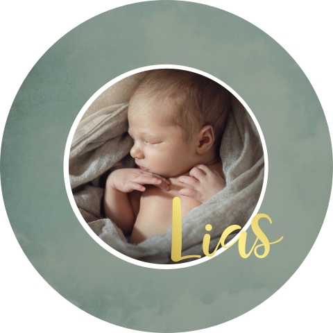 Geboortekaartje Jongen Stans Foto Groen