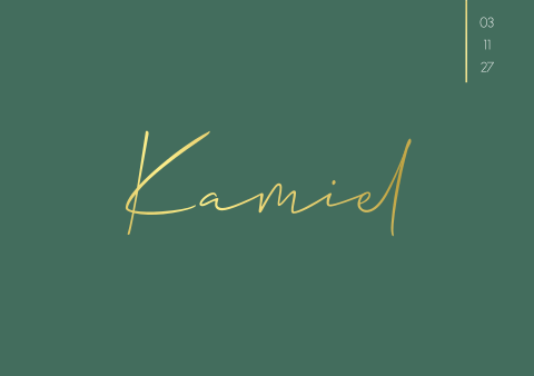 Geboortekaartje Groen Goudfolie Klassiek