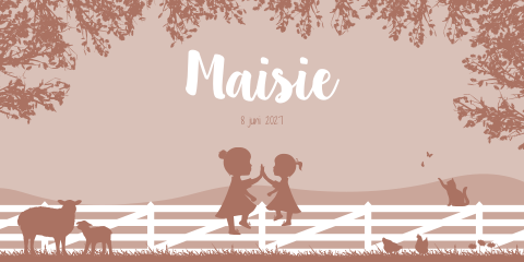 Geboortekaartje Meisje Dieren Boerderij Natuur