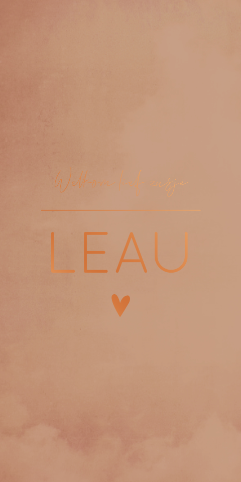 Geboortekaartje meisje bruin hartje