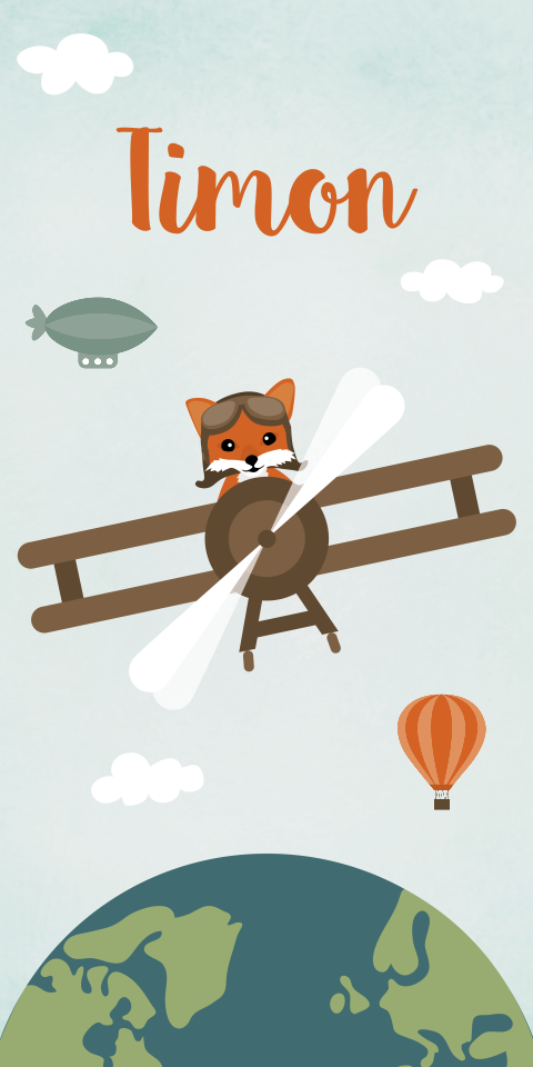 Geboortekaartje Vrolijk Avontuur Vosje Vliegen