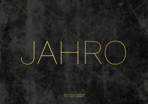 Geboortekaartje Zwart goudfolie stoer Velvet