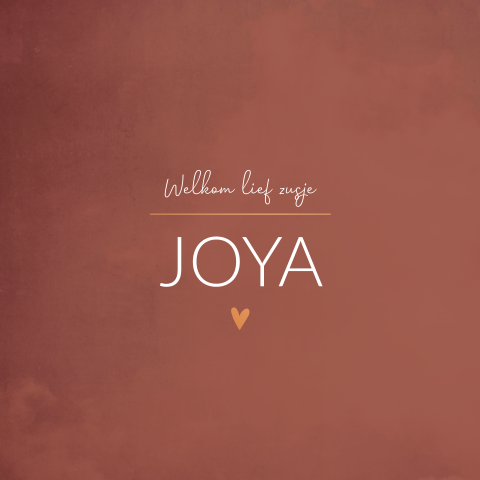 Geboortekaart meisje koper hartje