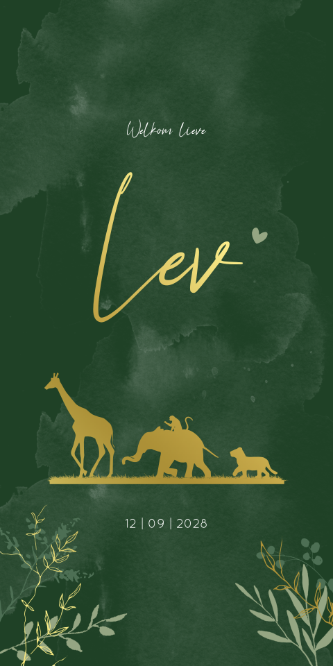 Geboortekaartje Jongen Savanne Dieren